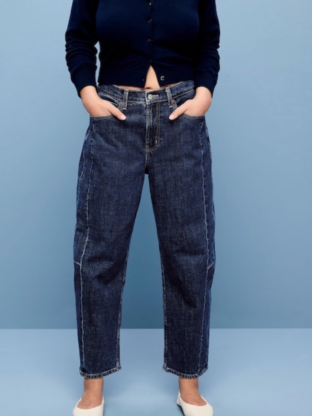 High Waist Barrel Jean